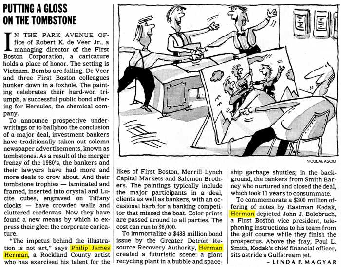 New York Times article about Herman New York Times article about Herman